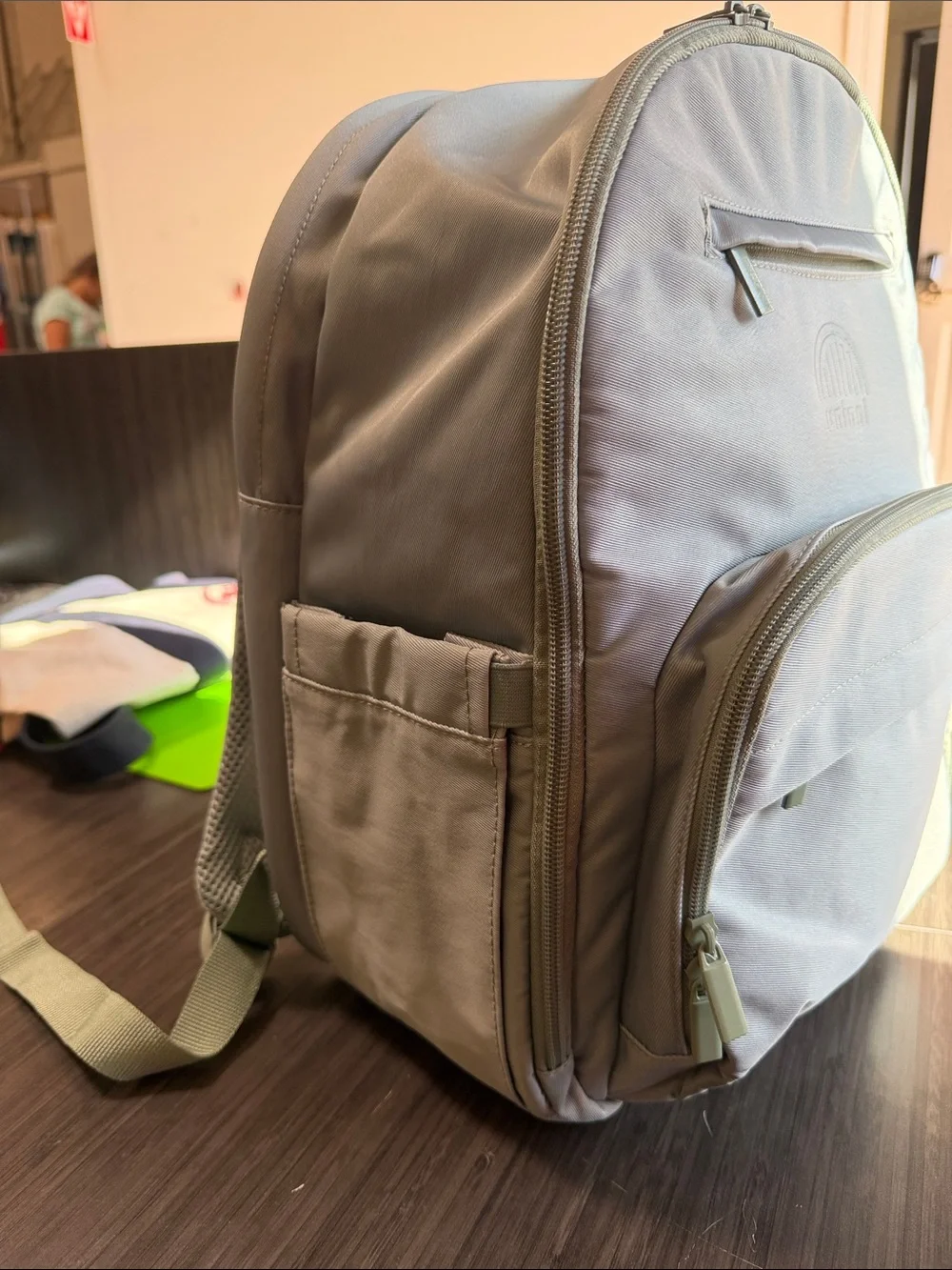 Blue Gray Everyday Backpack with Multiple Pockets